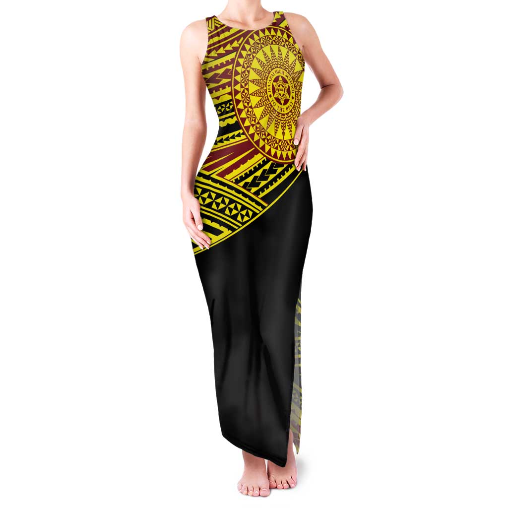 Personalised Tonga Ha apai High School Tank Maxi Dress Ngatu Fonulei Pattern