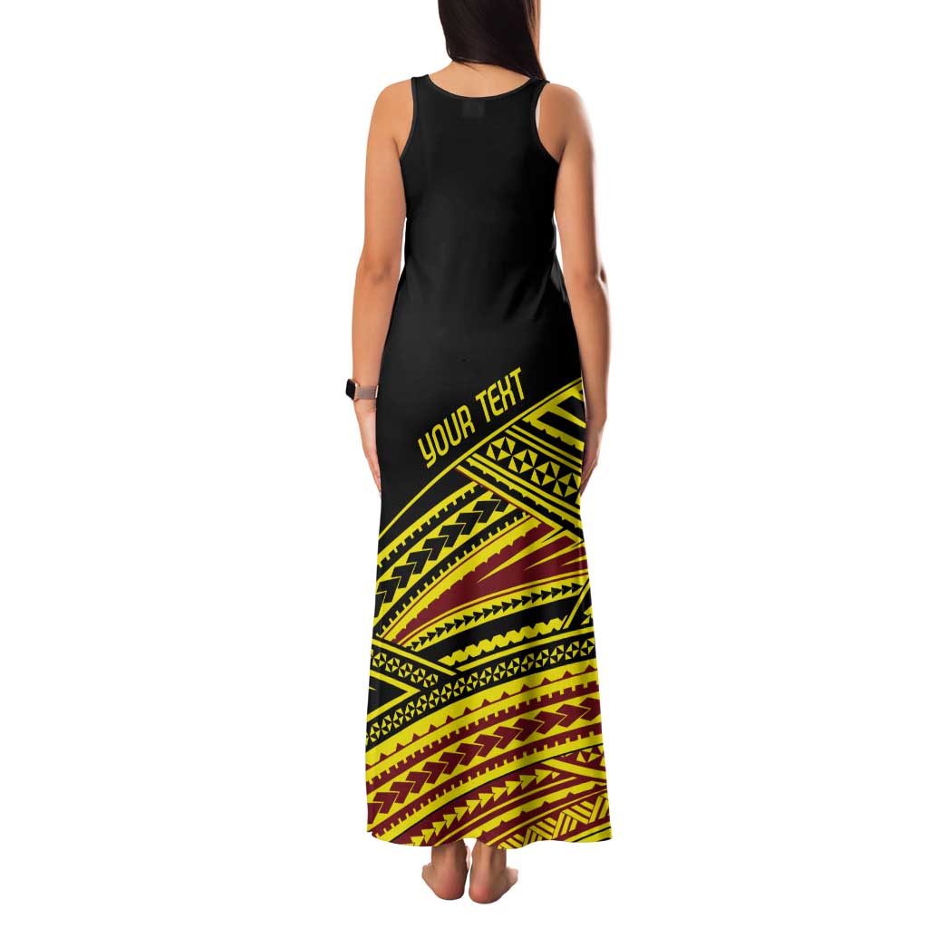 Personalised Tonga Ha apai High School Tank Maxi Dress Ngatu Fonulei Pattern