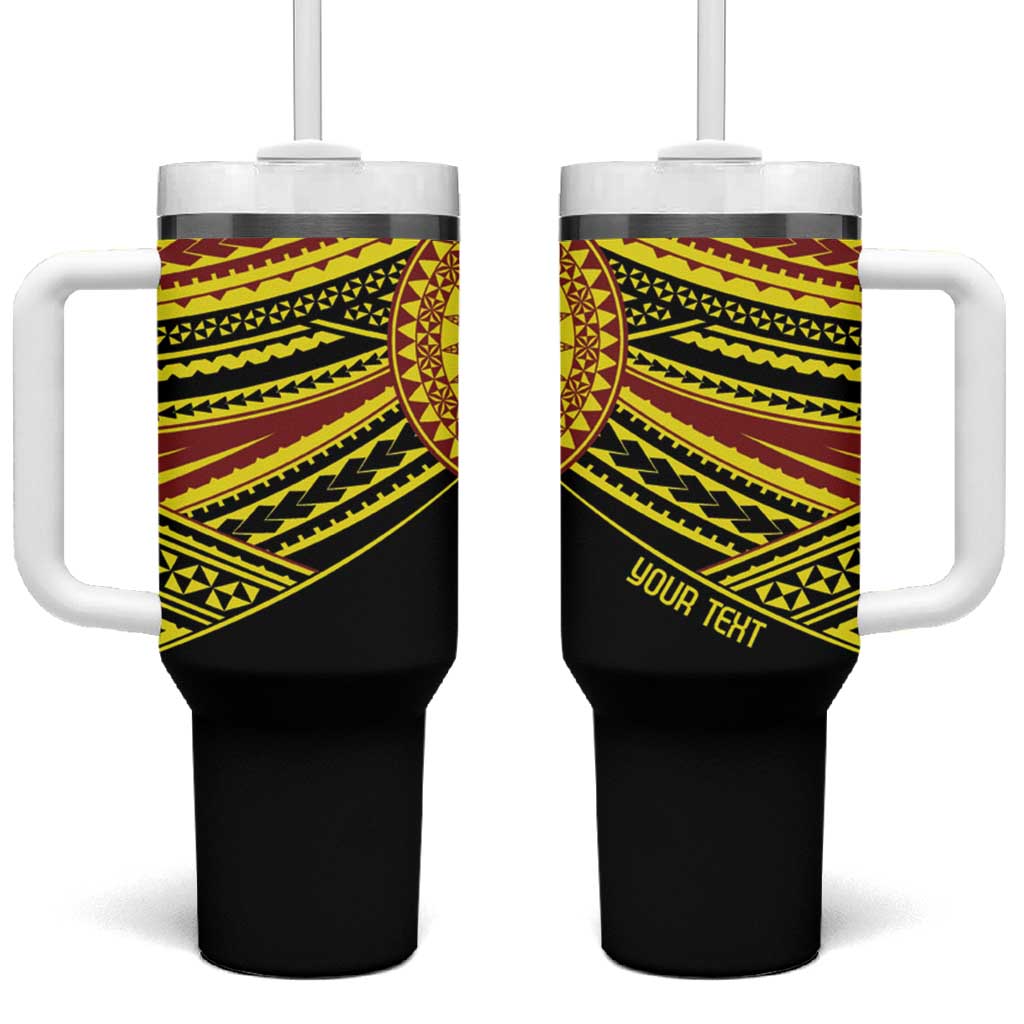Personalised Tonga Ha apai High School Tumbler With Handle Ngatu Fonulei Pattern