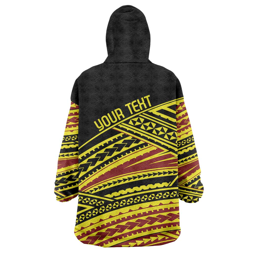 Personalised Tonga Ha apai High School Wearable Blanket Hoodie Ngatu Fonulei Pattern