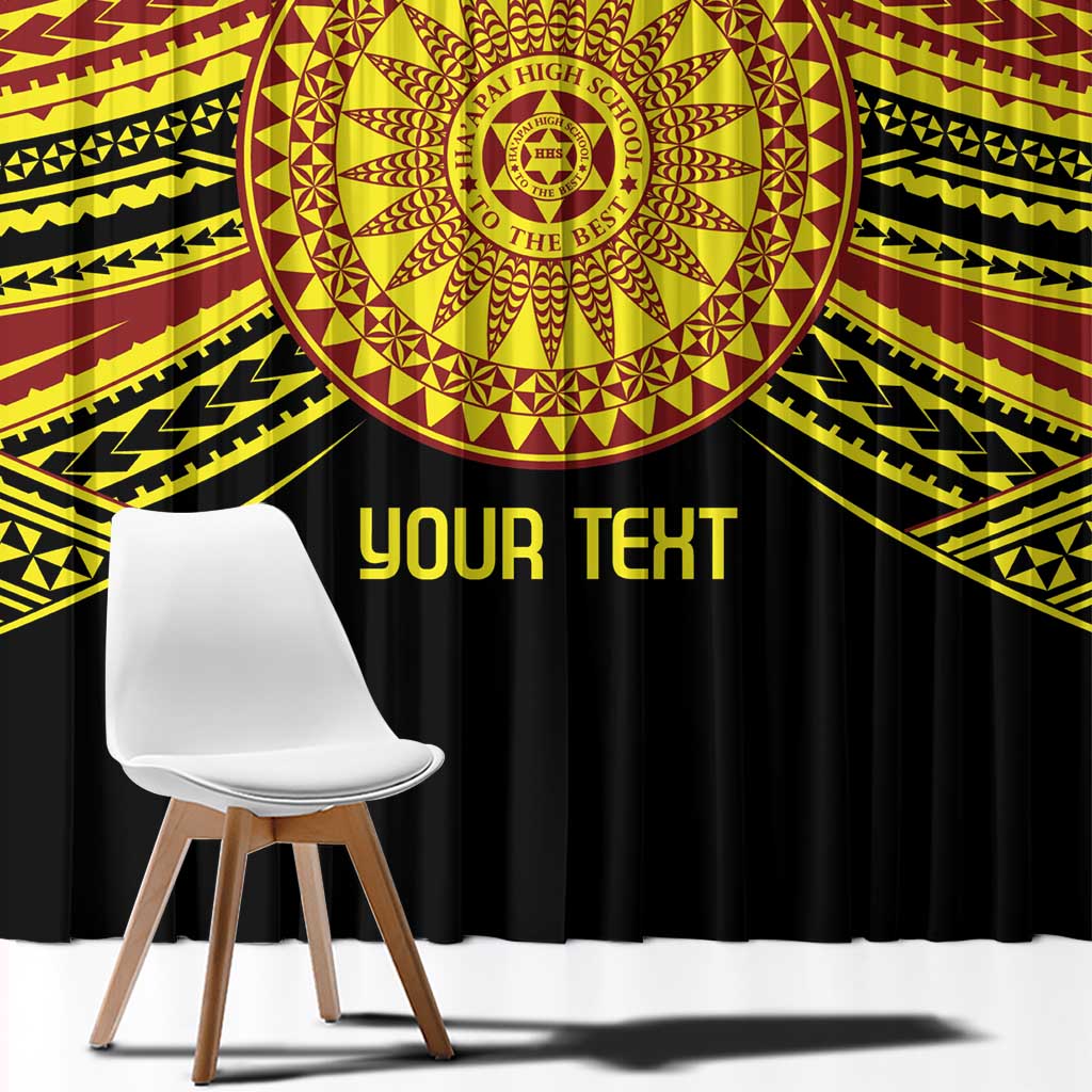 Personalised Tonga Ha apai High School Window Curtain Ngatu Fonulei Pattern LT9 - Polynesian Pride