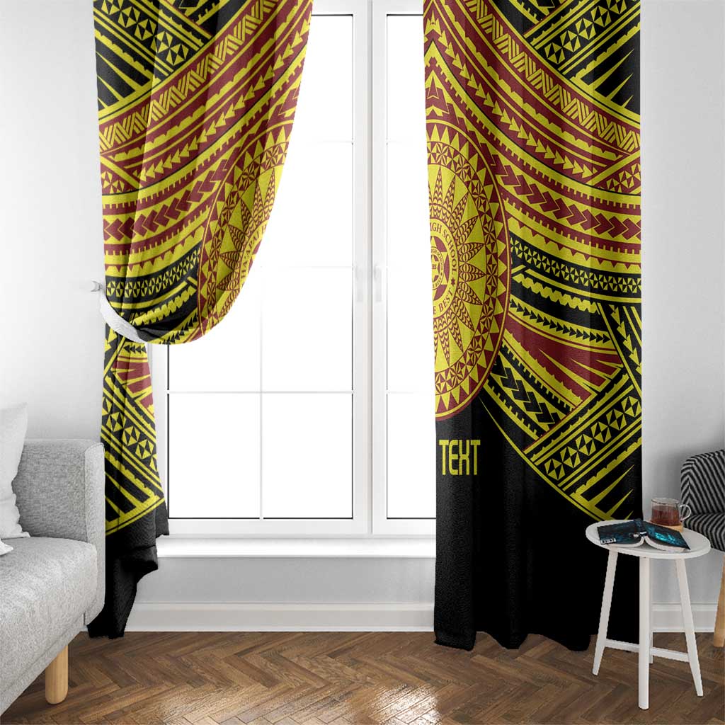 Personalised Tonga Ha apai High School Window Curtain Ngatu Fonulei Pattern LT9 - Polynesian Pride