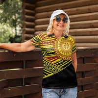 Personalised Tonga Ha apai High School Women Polo Shirt Ngatu Fonulei Pattern