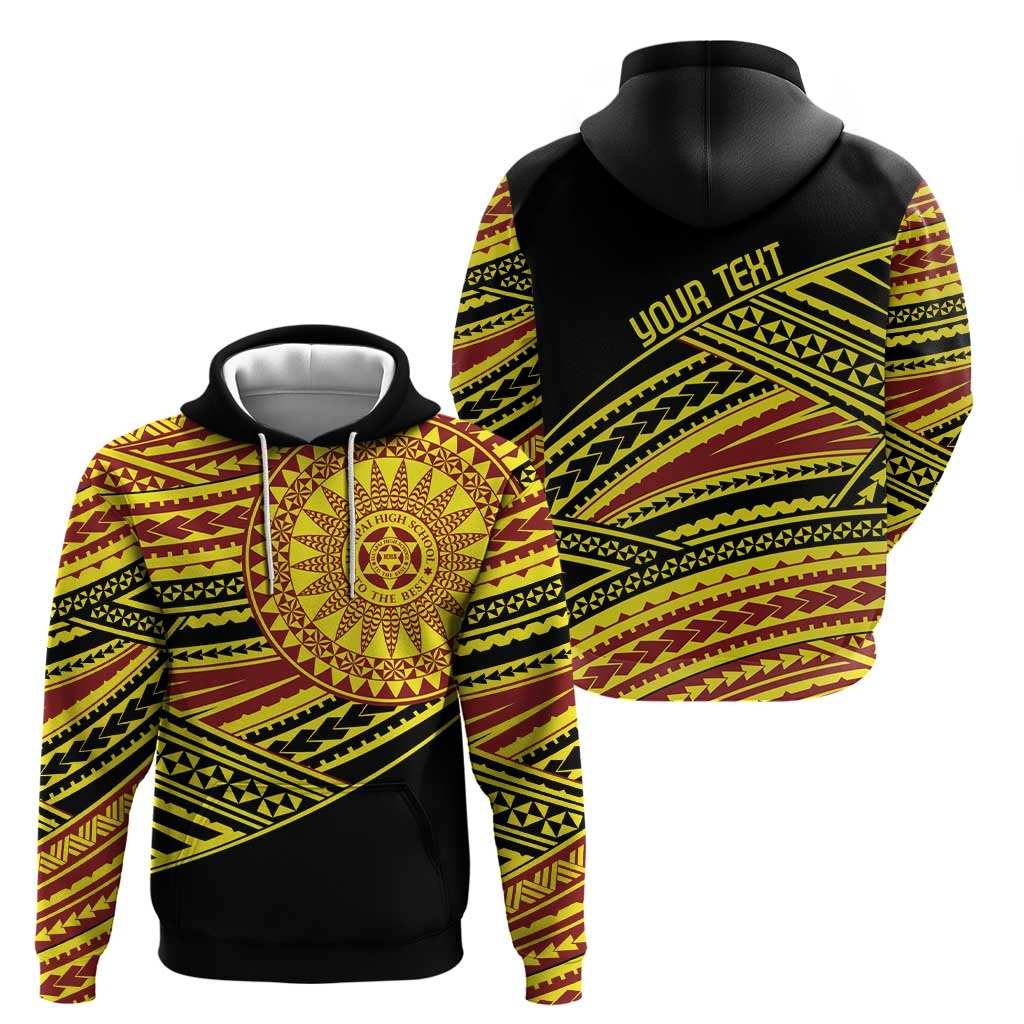 Personalised Tonga Ha apai High School Zip Hoodie Ngatu Fonulei Pattern