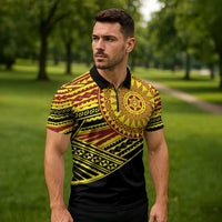 Personalised Tonga Ha apai High School Zipper Polo Shirt Ngatu Fonulei Pattern LT9 - Polynesian Pride