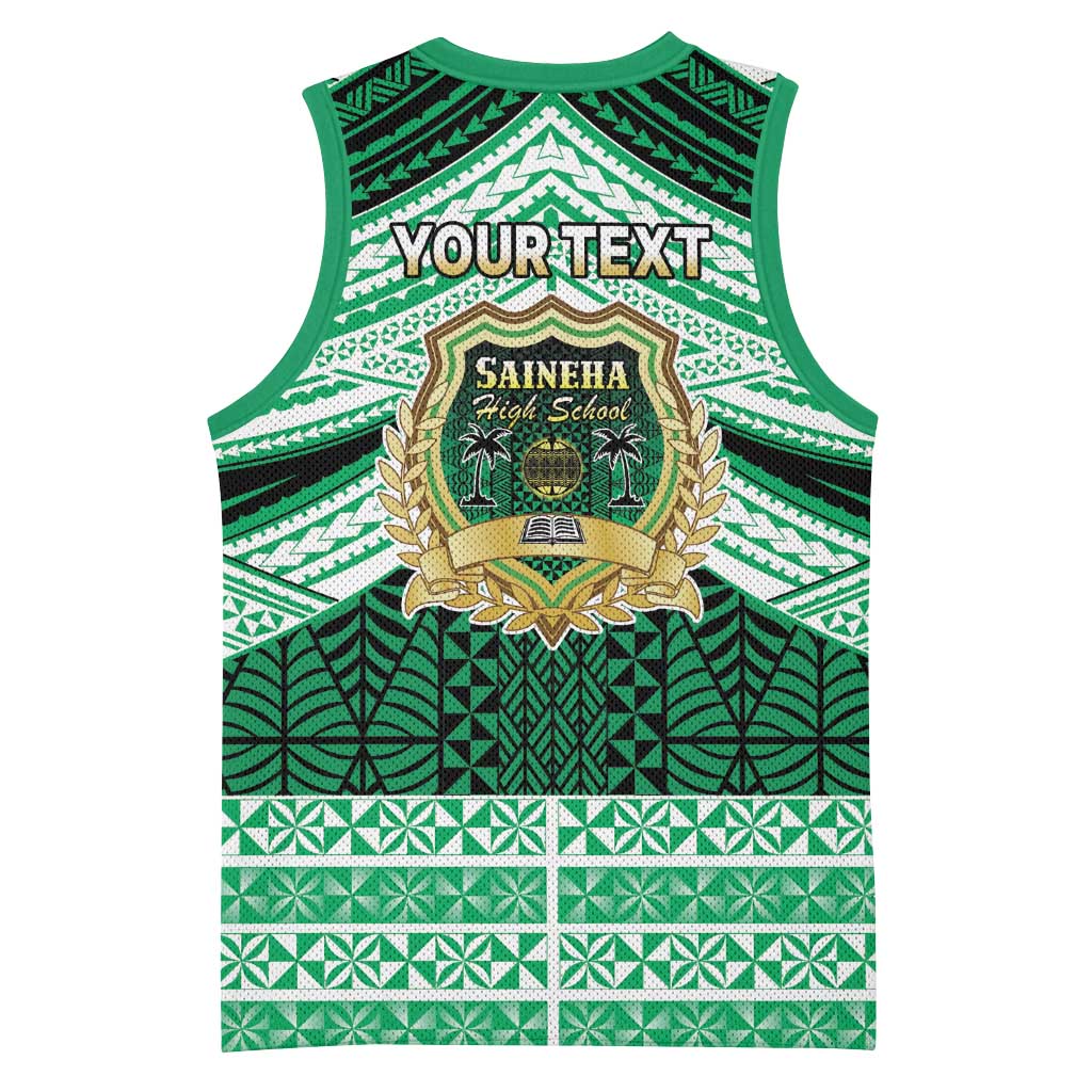Personalised Tonga Saineha High School Basketball Jersey Polynesian Ngatu Tribal LT9 - Polynesian Pride