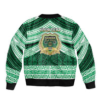 Personalised Tonga Saineha High School Bomber Jacket Polynesian Ngatu Tribal
