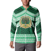 Personalised Tonga Saineha High School Button Sweatshirt Polynesian Ngatu Tribal LT9 - Polynesian Pride