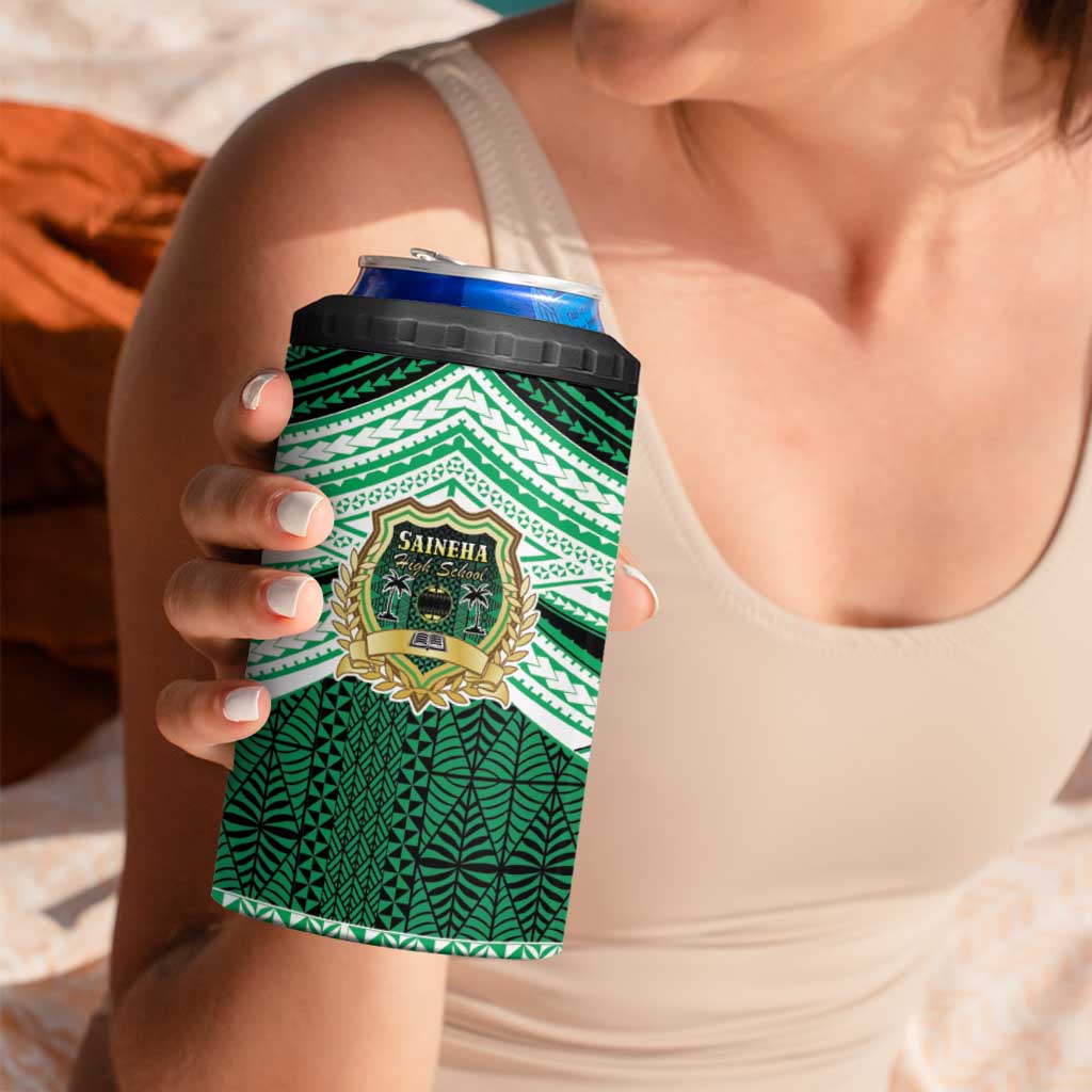 Personalised Tonga Saineha High School 4 in 1 Can Cooler Tumbler Polynesian Ngatu Tribal