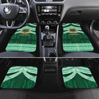 Personalised Tonga Saineha High School Car Mats Polynesian Ngatu Tribal LT9 Set 4pcs Green - Polynesian Pride