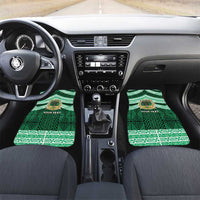 Personalised Tonga Saineha High School Car Mats Polynesian Ngatu Tribal LT9 Set 2pcs - Front Green - Polynesian Pride