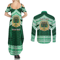 Personalised Tonga Saineha High School Couples Matching Summer Maxi Dress and Long Sleeve Button Shirt Polynesian Ngatu Tribal LT9 - Polynesian Pride