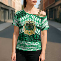 Personalised Tonga Saineha High School Cross Shoulder Shirt Polynesian Ngatu Tribal LT9 - Polynesian Pride