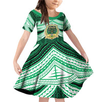 Personalised Tonga Saineha High School Family Matching Off Shoulder Short Dress and Hawaiian Shirt Polynesian Ngatu Tribal