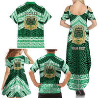 Personalised Tonga Saineha High School Family Matching Summer Maxi Dress and Hawaiian Shirt Polynesian Ngatu Tribal