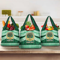 Personalised Tonga Saineha High School Grocery Bag Polynesian Ngatu Tribal LT9 3-pack One Size Green - Polynesian Pride