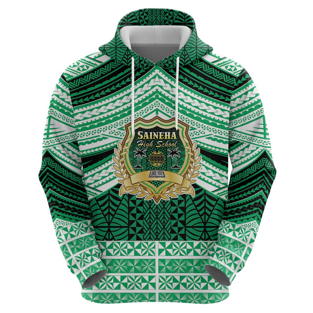 Personalised Tonga Saineha High School Hoodie Polynesian Ngatu Tribal