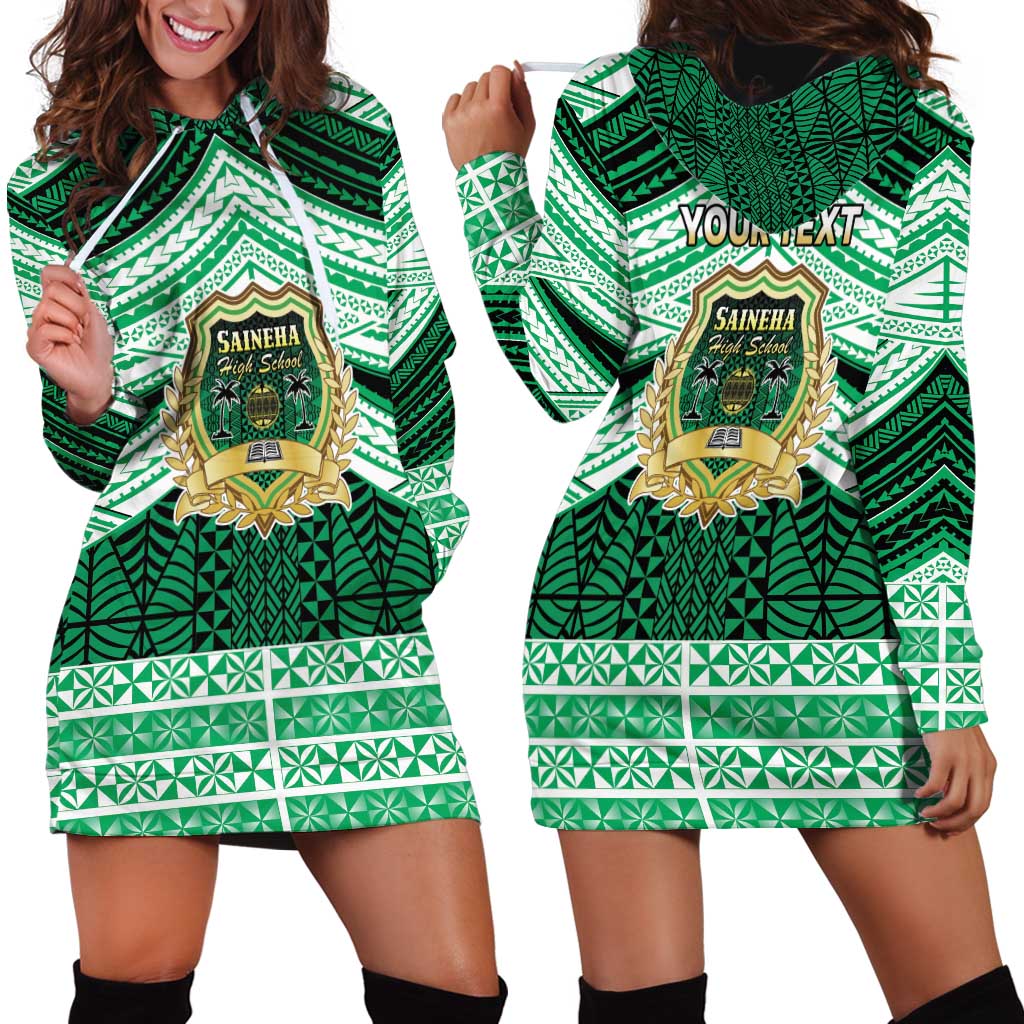 Personalised Tonga Saineha High School Hoodie Dress Polynesian Ngatu Tribal