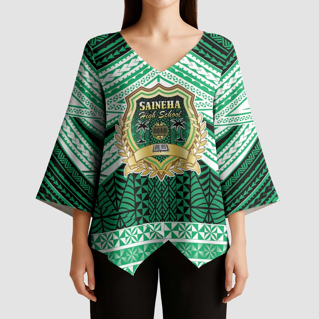 Personalised Tonga Saineha High School Kimono Sleeve Blouse Polynesian Ngatu Tribal LT9 - Polynesian Pride