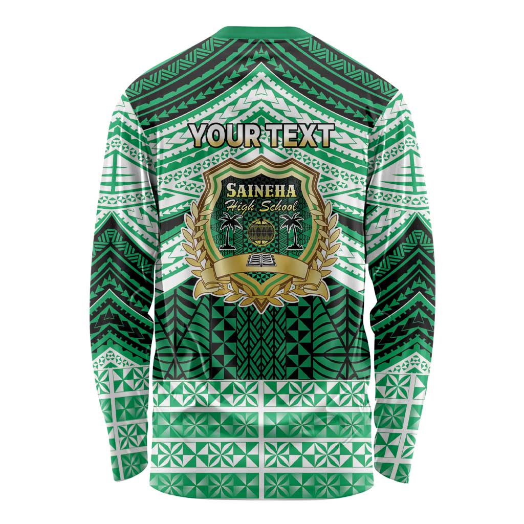 Personalised Tonga Saineha High School Long Sleeve Shirt Polynesian Ngatu Tribal LT9 - Polynesian Pride