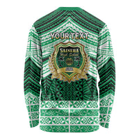 Personalised Tonga Saineha High School Long Sleeve Shirt Polynesian Ngatu Tribal LT9 - Polynesian Pride