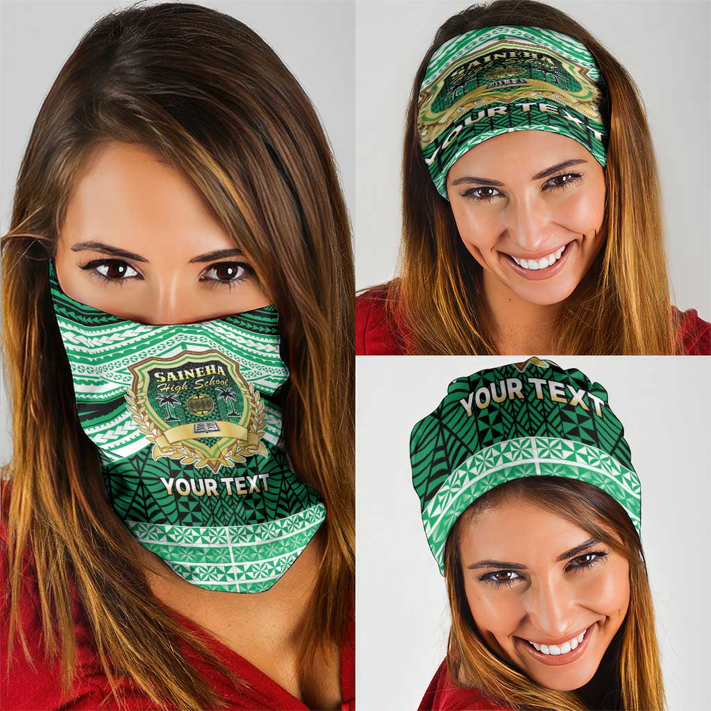 Personalised Tonga Saineha High School Neck Gaiter Polynesian Ngatu Tribal - Polynesian Pride