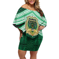 Personalised Tonga Saineha High School Off Shoulder Short Dress Polynesian Ngatu Tribal