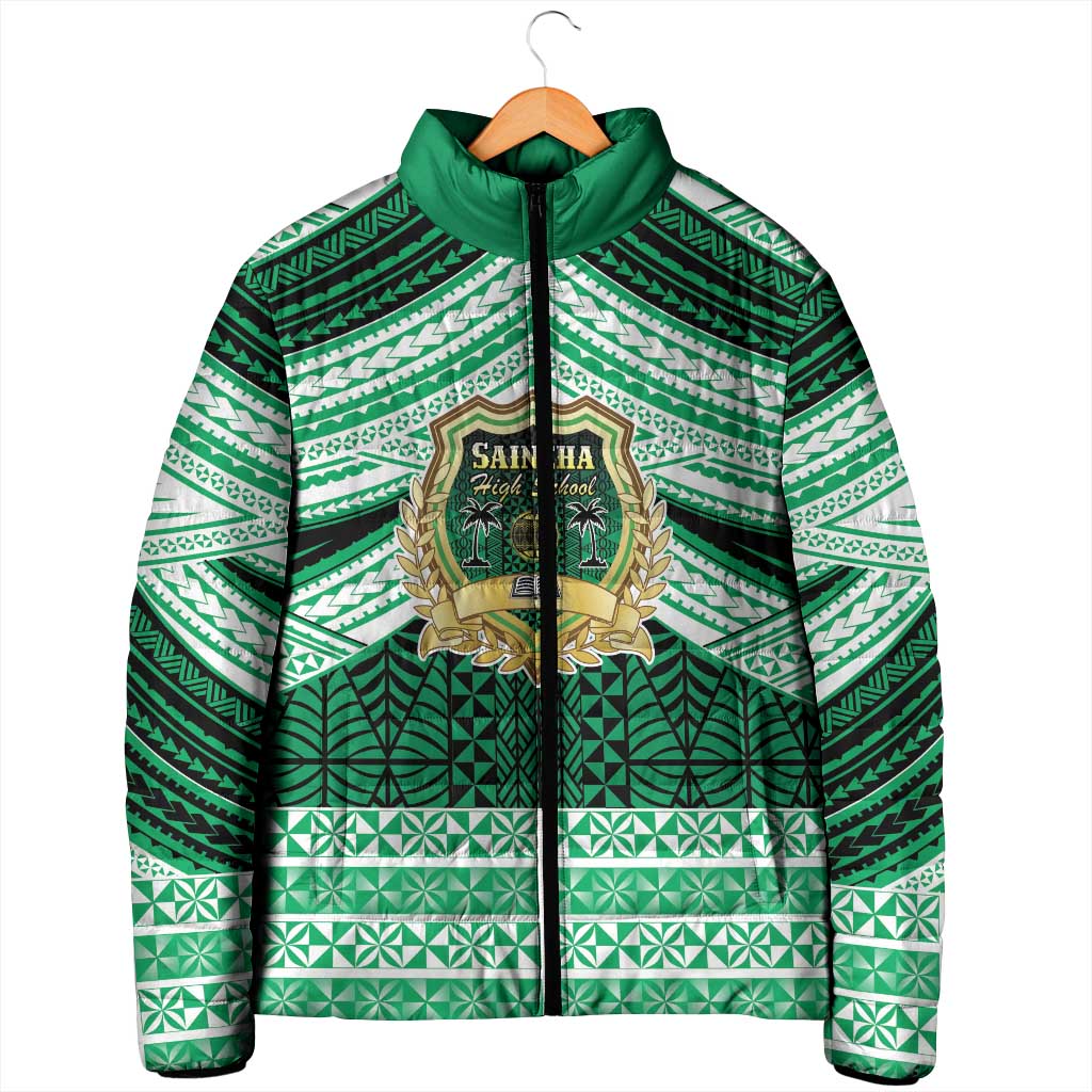 Personalised Tonga Saineha High School Padded Jacket Polynesian Ngatu Tribal LT9 - Polynesian Pride