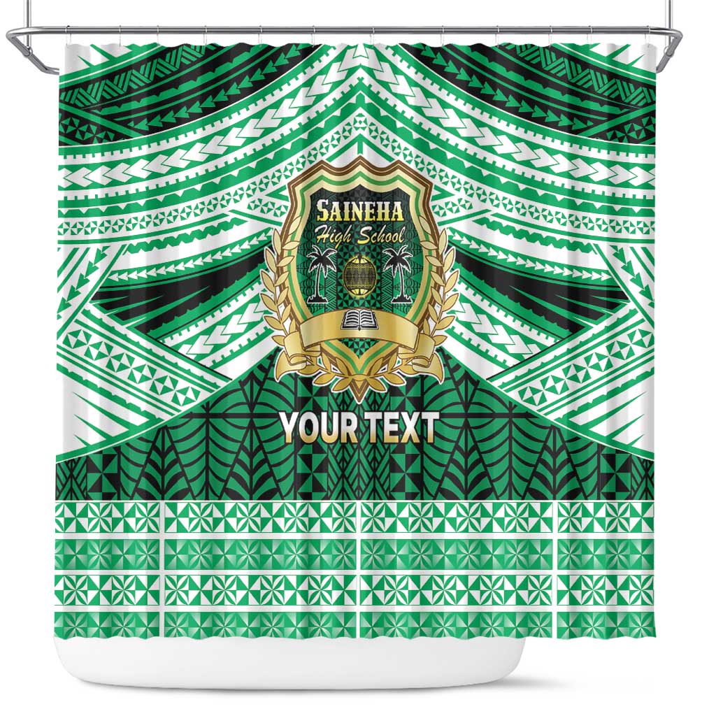 Personalised Tonga Saineha High School Shower Curtain Polynesian Ngatu Tribal