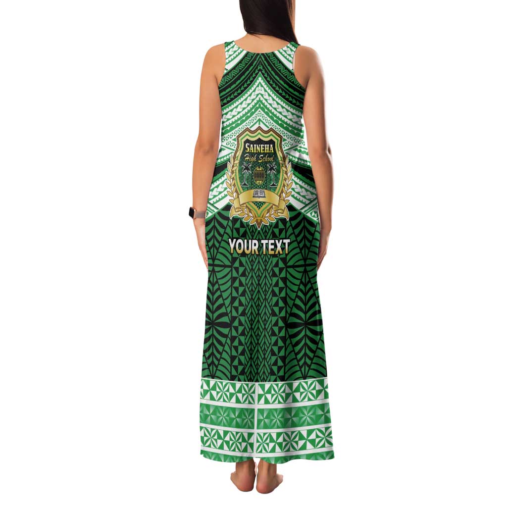 Personalised Tonga Saineha High School Tank Maxi Dress Polynesian Ngatu Tribal