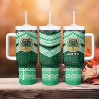 Personalised Tonga Saineha High School Tumbler With Handle Polynesian Ngatu Tribal