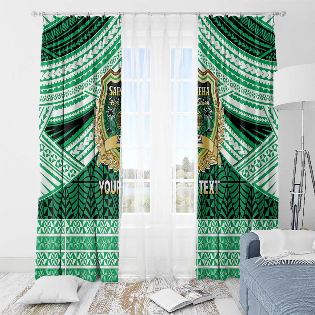 Personalised Tonga Saineha High School Window Curtain Polynesian Ngatu Tribal LT9 - Polynesian Pride