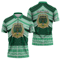 Personalised Tonga Saineha High School Zipper Polo Shirt Polynesian Ngatu Tribal LT9 - Polynesian Pride