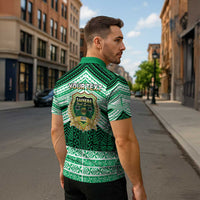 Personalised Tonga Saineha High School Zipper Polo Shirt Polynesian Ngatu Tribal LT9 - Polynesian Pride