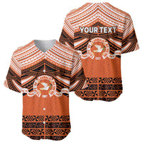 Personalised Tonga Tailulu College Baseball Jersey Polynesian Ngatu Tribal