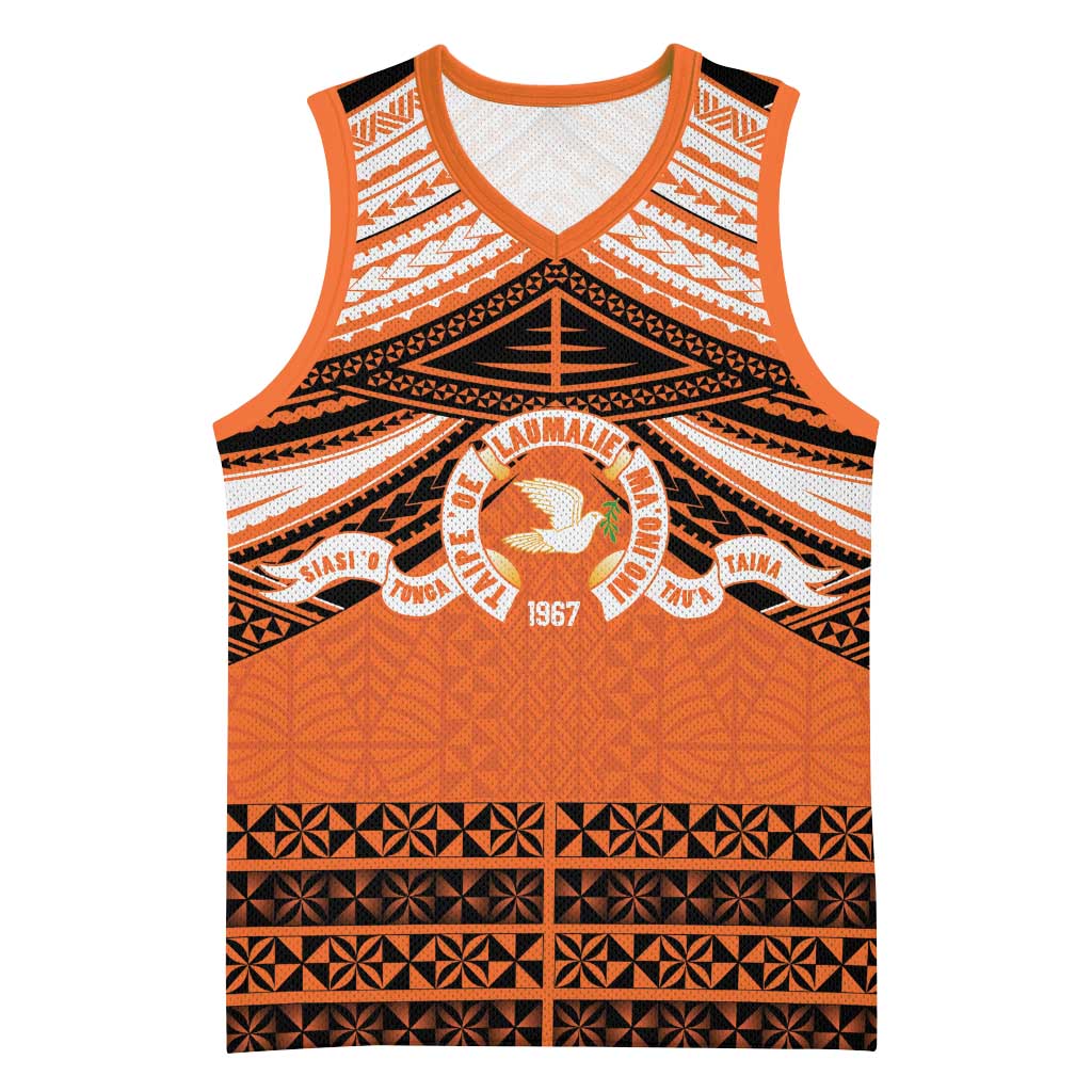 Personalised Tonga Tailulu College Basketball Jersey Polynesian Ngatu Tribal LT9 Unisex Orange - Polynesian Pride