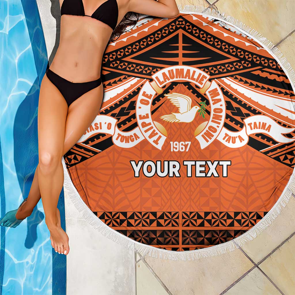Personalised Tonga Tailulu College Beach Blanket Polynesian Ngatu Tribal LT9 - Polynesian Pride