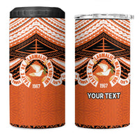 Personalised Tonga Tailulu College 4 in 1 Can Cooler Tumbler Polynesian Ngatu Tribal LT9 One Size: 16 oz Orange - Polynesian Pride