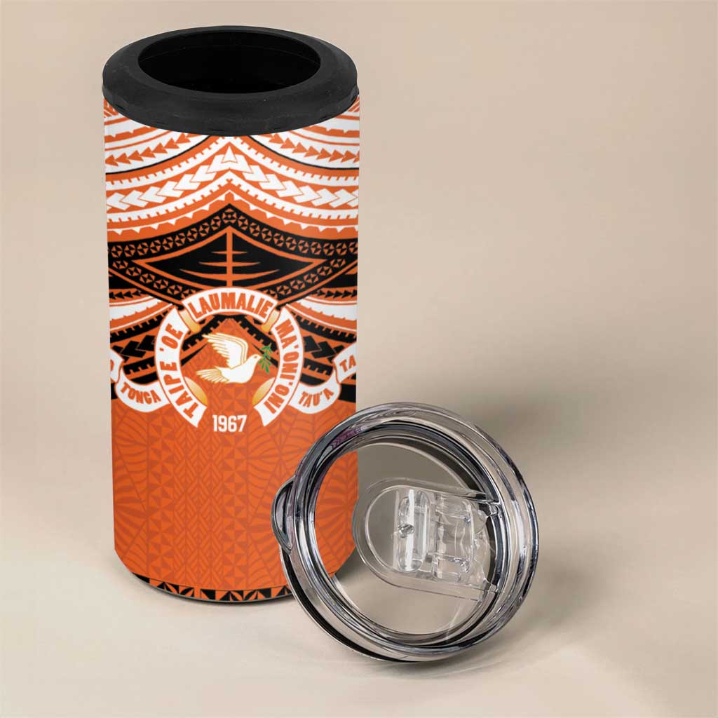 Personalised Tonga Tailulu College 4 in 1 Can Cooler Tumbler Polynesian Ngatu Tribal LT9 - Polynesian Pride