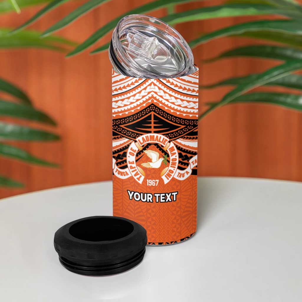 Personalised Tonga Tailulu College 4 in 1 Can Cooler Tumbler Polynesian Ngatu Tribal LT9 - Polynesian Pride