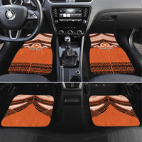 Personalised Tonga Tailulu College Car Mats Polynesian Ngatu Tribal LT9 Set 4pcs Orange - Polynesian Pride