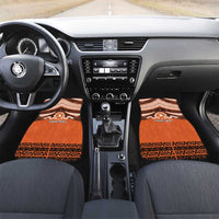 Personalised Tonga Tailulu College Car Mats Polynesian Ngatu Tribal LT9 Set 2pcs - Front Orange - Polynesian Pride