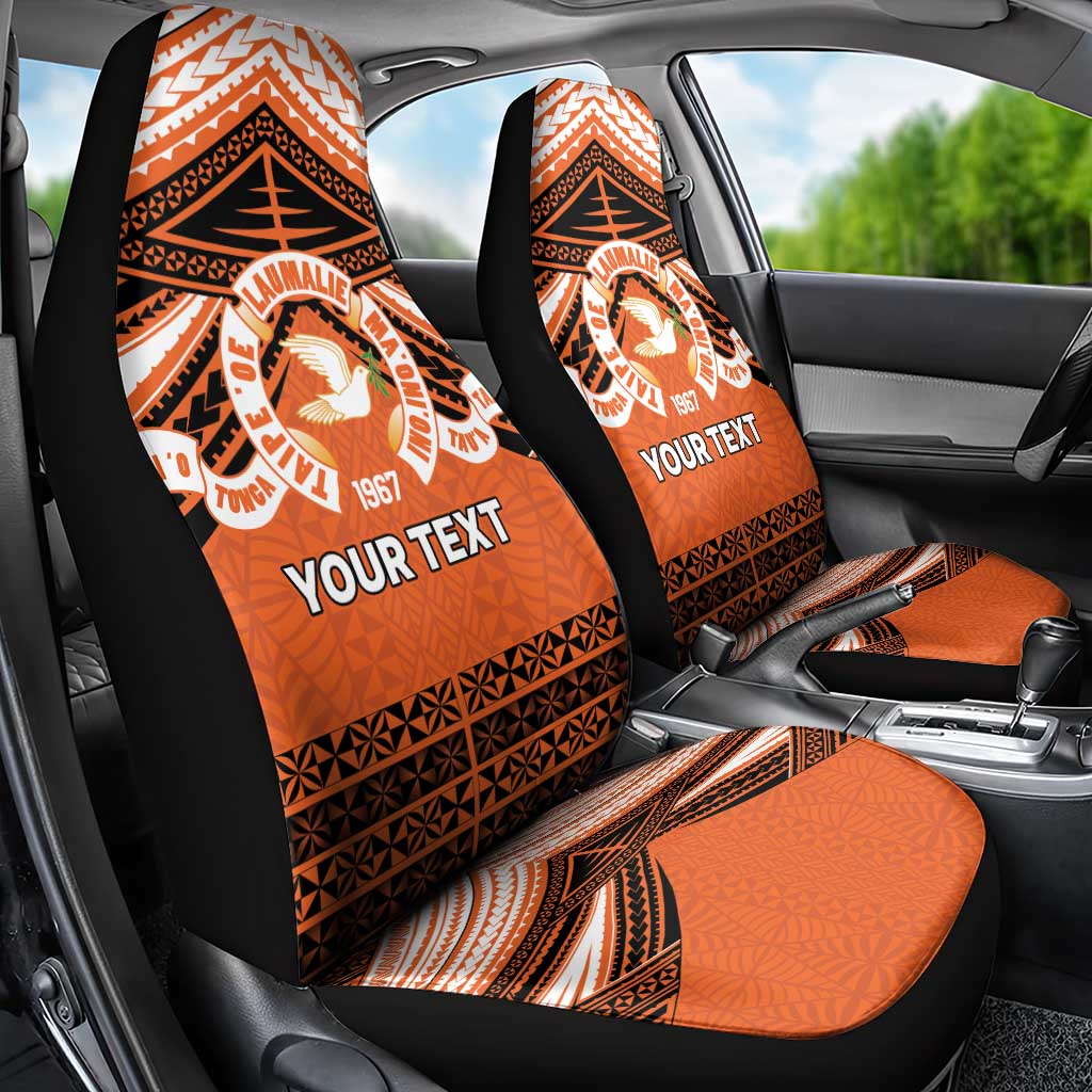 Personalised Tonga Tailulu College Car Seat Cover Polynesian Ngatu Tribal