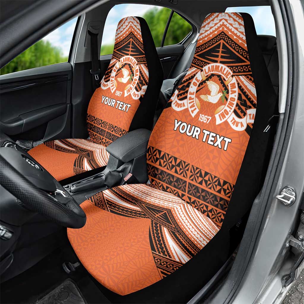 Personalised Tonga Tailulu College Car Seat Cover Polynesian Ngatu Tribal