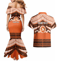 Personalised Tonga Tailulu College Couples Matching Mermaid Dress and Hawaiian Shirt Polynesian Ngatu Tribal LT9 - Polynesian Pride