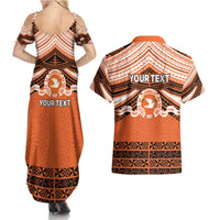 Personalised Tonga Tailulu College Couples Matching Summer Maxi Dress and Hawaiian Shirt Polynesian Ngatu Tribal LT9 - Polynesian Pride