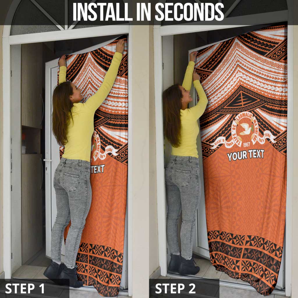 Personalised Tonga Tailulu College Door Cover Polynesian Ngatu Tribal LT9 - Polynesian Pride