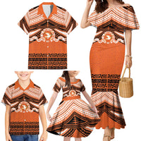 Personalised Tonga Tailulu College Family Matching Mermaid Dress and Hawaiian Shirt Polynesian Ngatu Tribal