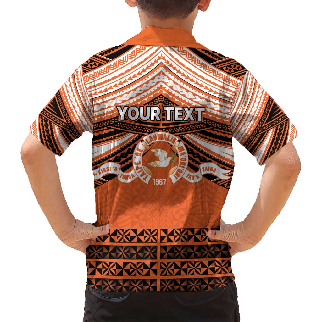 Personalised Tonga Tailulu College Family Matching Off Shoulder Short Dress and Hawaiian Shirt Polynesian Ngatu Tribal