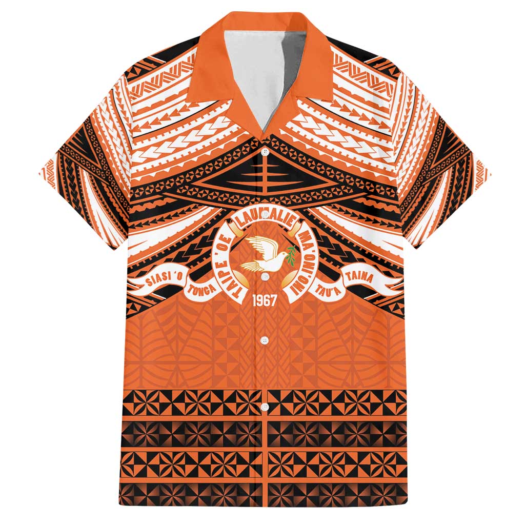 Personalised Tonga Tailulu College Family Matching Off Shoulder Short Dress and Hawaiian Shirt Polynesian Ngatu Tribal